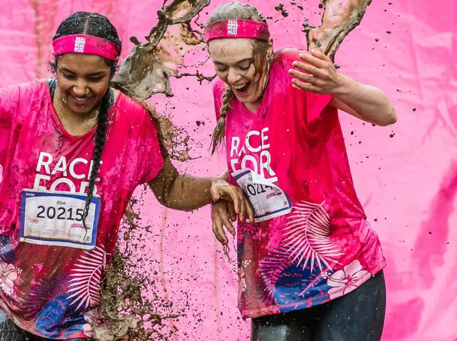 Alt Text for Main Image: The Diamond Logistics team in their Pretty Mudder fundraising gear, ready for action.